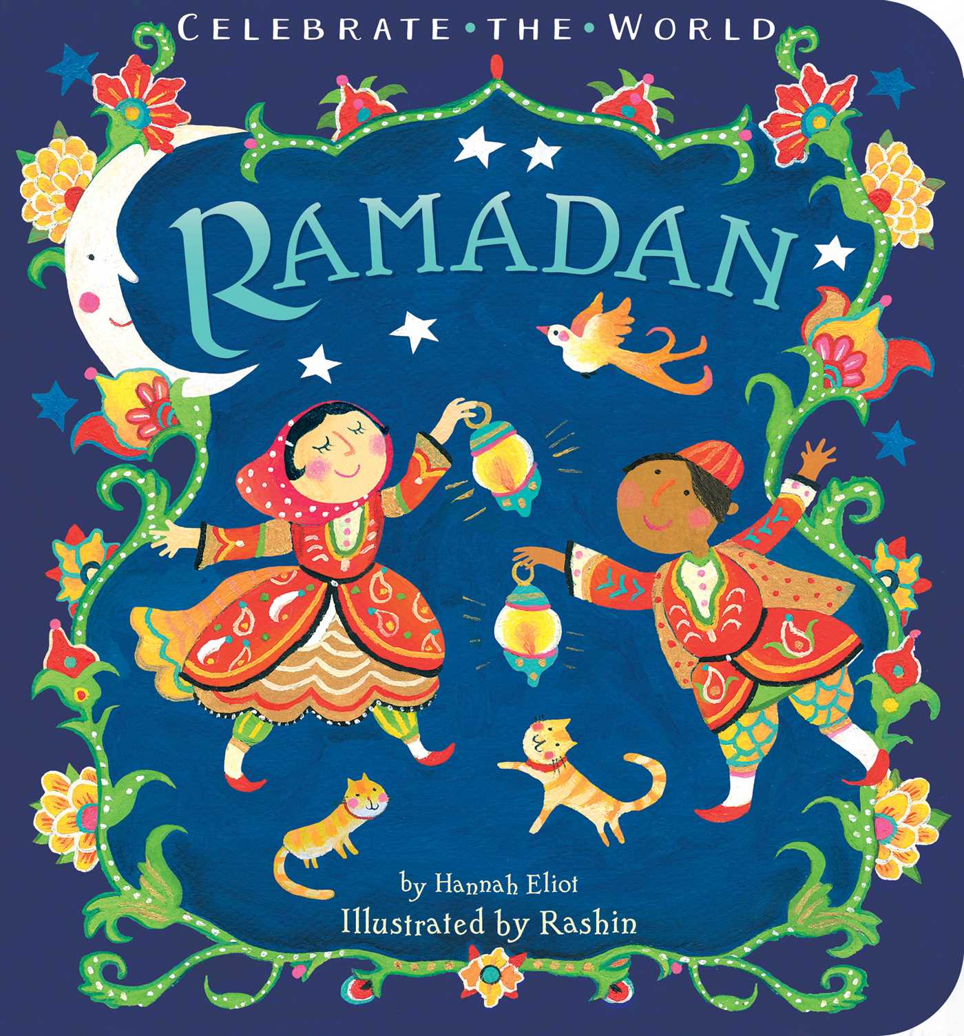 Book cover of 'Celebrate the World: Ramadan' with colorful illustrations of children and decorative elements.