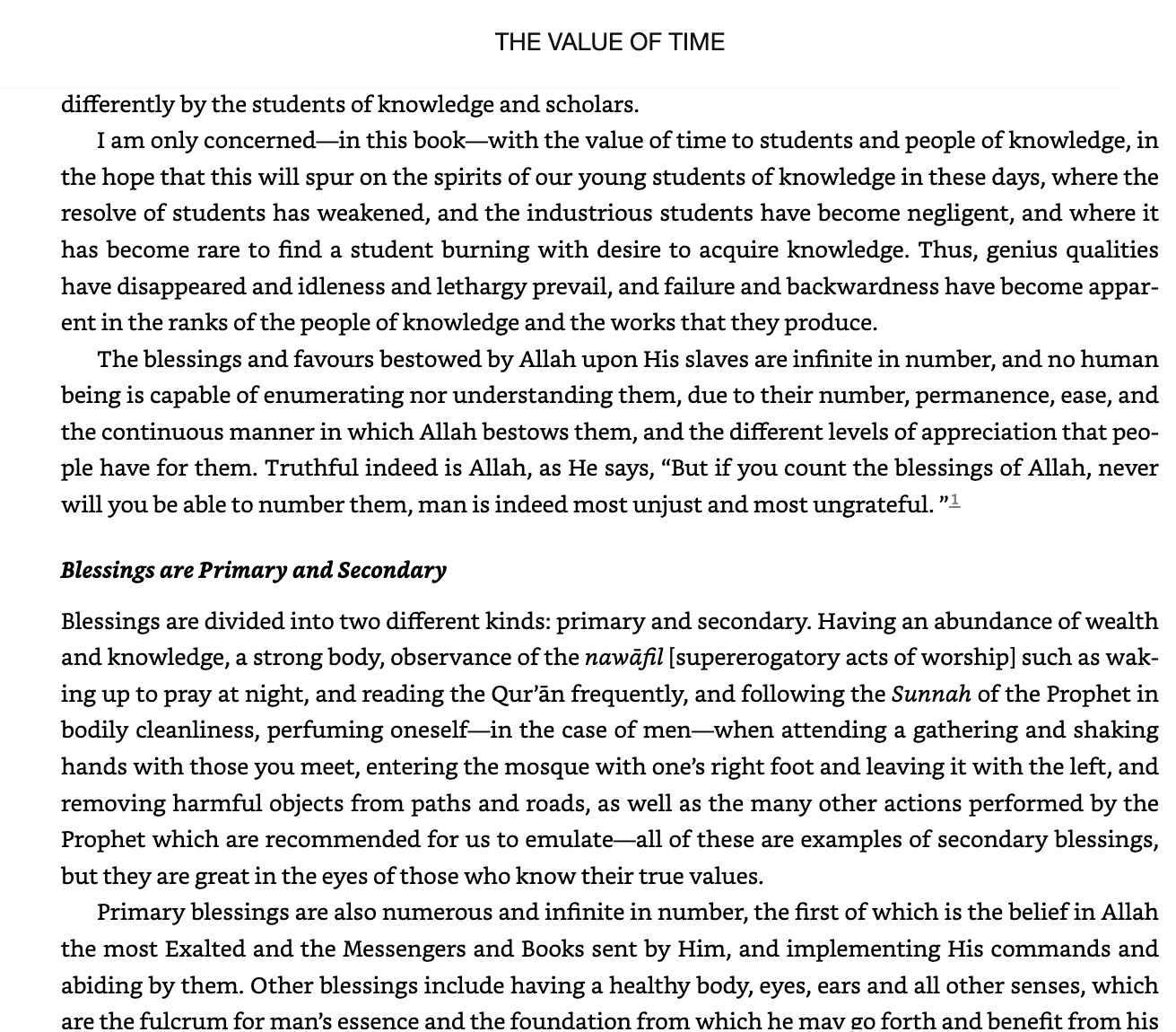 The Value of Time