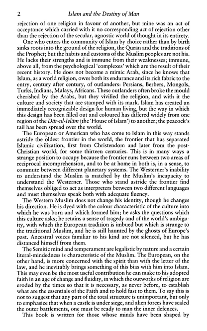 Islam and the Destiny of Man