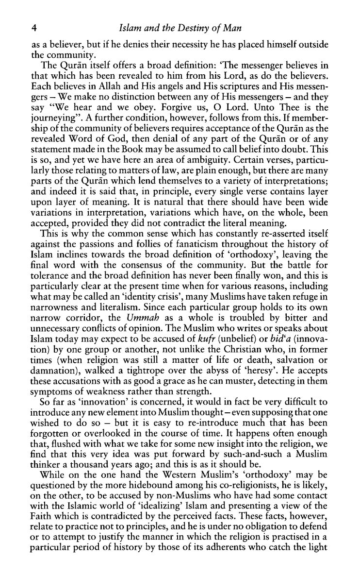 Islam and the Destiny of Man