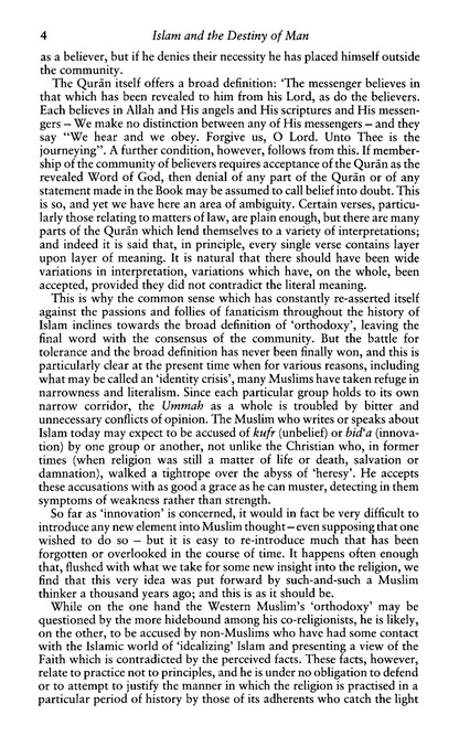 Islam and the Destiny of Man