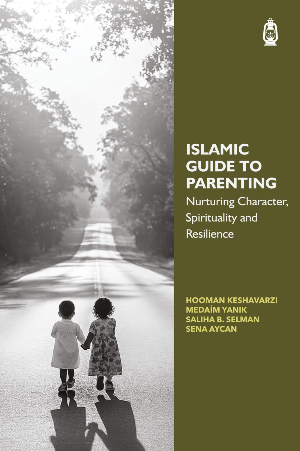 Book cover of 'Islamic Guide to Parenting' with two children walking on a road.
