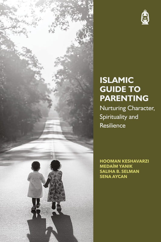 Book cover of 'Islamic Guide to Parenting' with two children walking on a road.