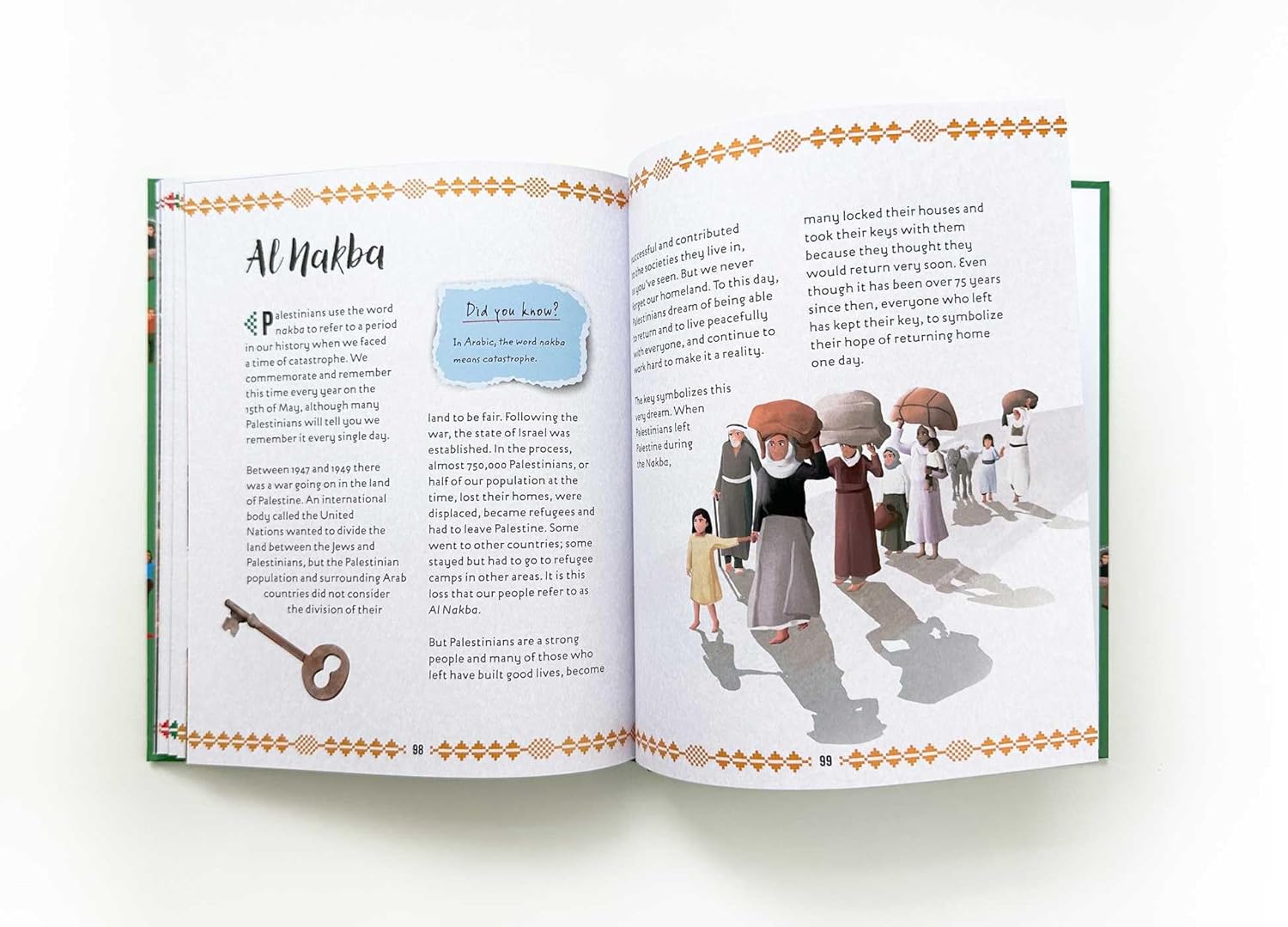 Open book explaining Al Nakba