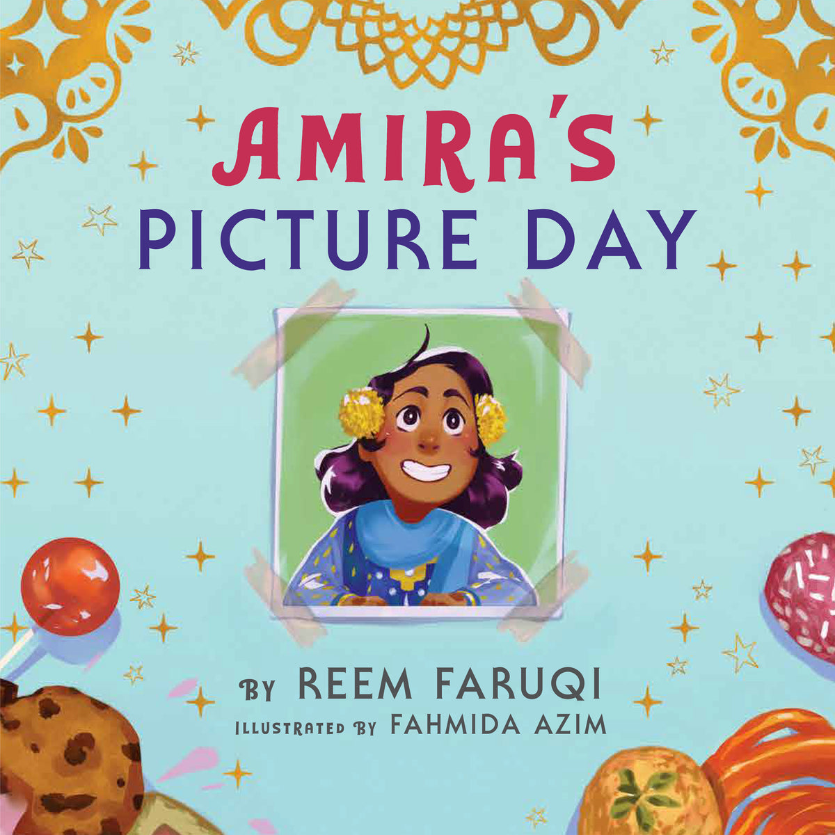 Book cover of 'Amira's Picture Day' with a colorful design and illustration of a child.