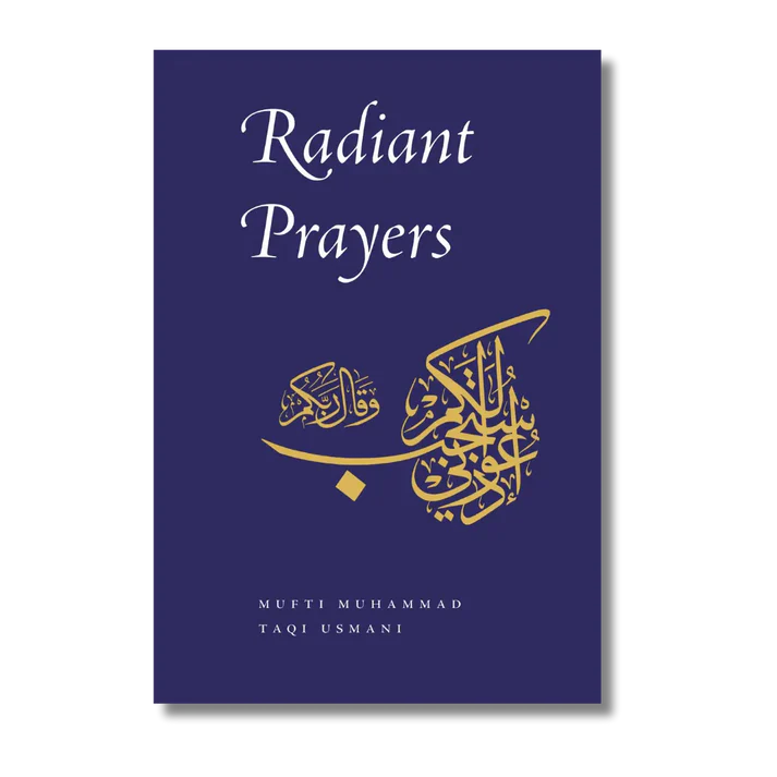 Book cover of 'Radiant Prayers' with gold text on a blue background