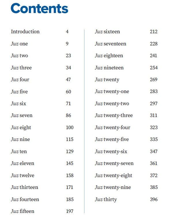 Table of contents with chapter titles and page numbers on a white background