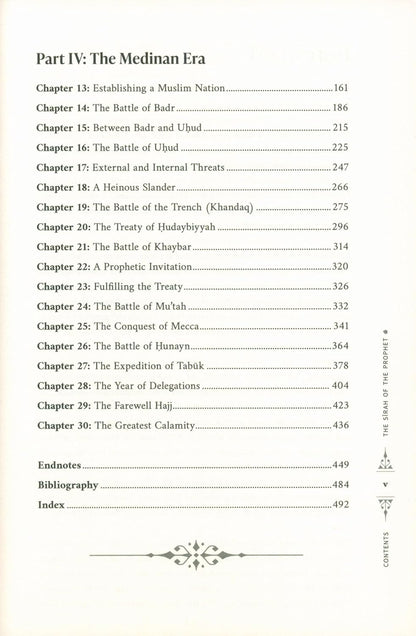 Table of contents for a book on the Medinan Era with chapter titles and page numbers.