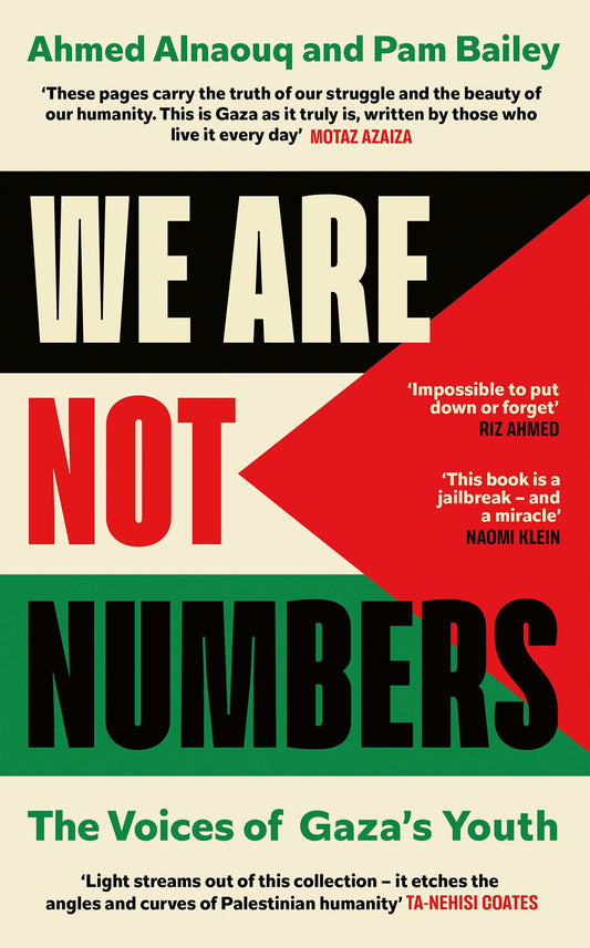 Book cover of 'We Are Not Numbers' with text and color design