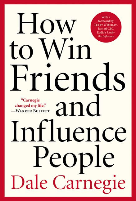 Book cover of 'How to Win Friends and Influence People' by Dale Carnegie with a red border.